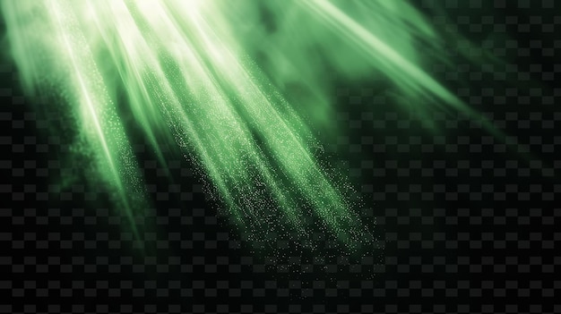 PSD png rayons de lumière scintillants avec une lumière douce et vert couleur naturelle néon transparente collections y2k