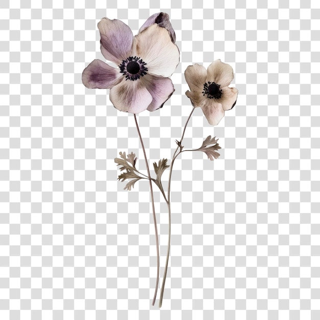 PNG Real Pressed eine Anemone Blumen Pressed Zubehör