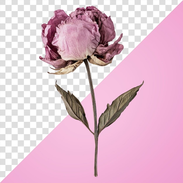PNG Real Pressen von rosa Pfingstblütenblättern getrocknet