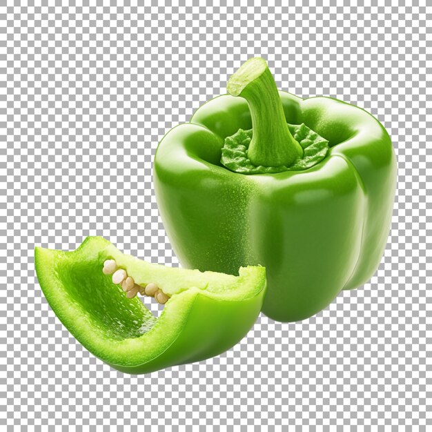 PNG rebanadas de pimienta verde en un fondo transparente generado por Ai