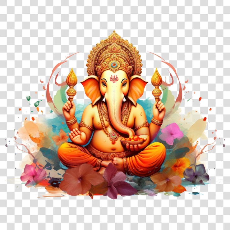 PSD png representación de ganesh espiritualidad con las piernas cruzadas