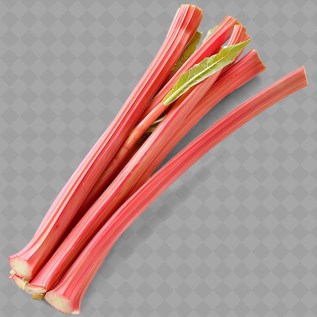 PSD png rhubarb stamm gemüse lange stängel, gekennzeichnet durch sein rotes isoliertes frisches gemüse