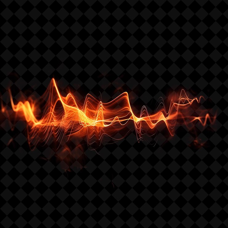 PSD png ritmic pulsating fire heartbeat con efecto de textura de neón rojo vibrante y naranja colección y2k