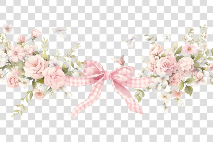 PSD png roca de flores en el centro de las flores ilustración acuarela