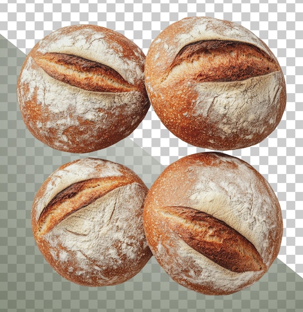 PNG Rotoli di pane artigianali appena cotti in mostra