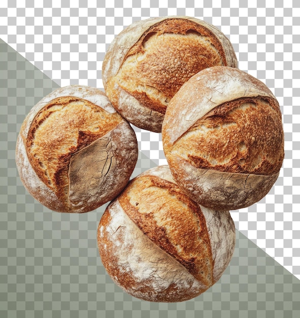 PNG Rotoli di pane artigianali appena cotti su un tavolo