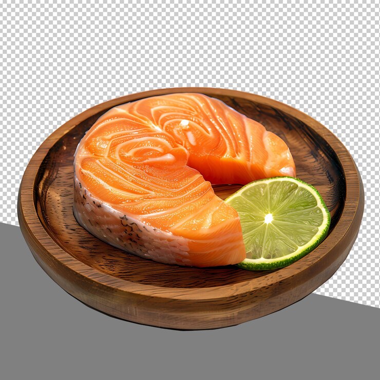 PSD png salmón fresco aislado sobre un fondo transparente
