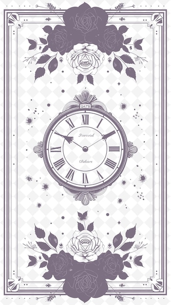 Png Sauver La Date Design De Carte Postale Avec Un Cadre Moderne Design De Style Outline Arts Scribble Décoratif