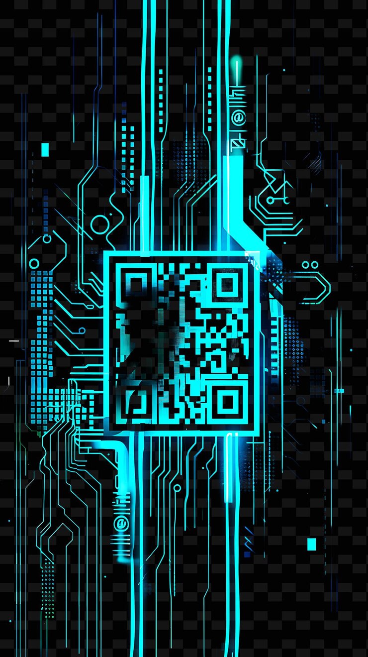 PSD png-scanner-klebeband mit barcode-scannern und qr-codes recta creative neon y2k formdekorativen