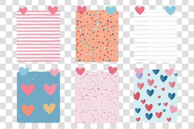 PNG Schöne klebrige Notizen Illustration durchsichtiger Hintergrund-Set