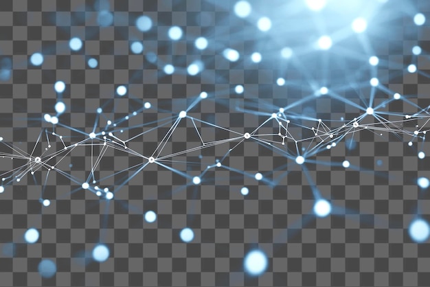 PNG schwarzer Hintergrund mit hellgrauen Linien in Form von Sechseckern Verbindungen Technologie Netzwerk