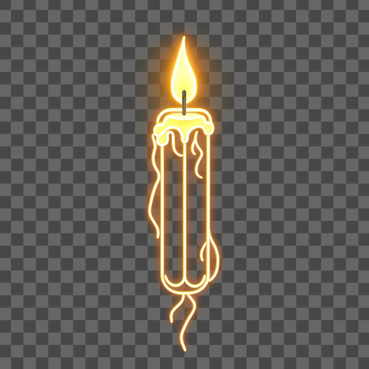 PSD png semplice luce di candela di natale fiamma di sfondo