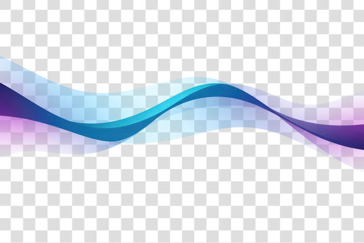 PSD png sfondo trasparente a onde astratte colorate