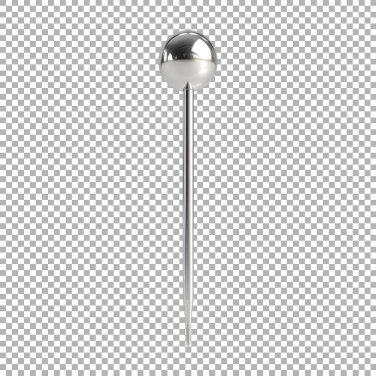PSD png-silber-pin auf durchsichtigem hintergrund ai generiert