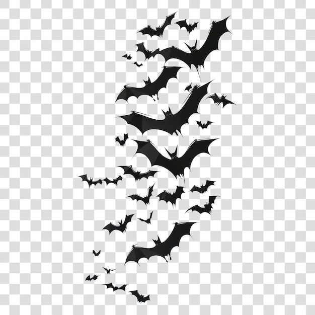 PNG Silhueta morcegos voadores grupo silhuetas decoração Halloween