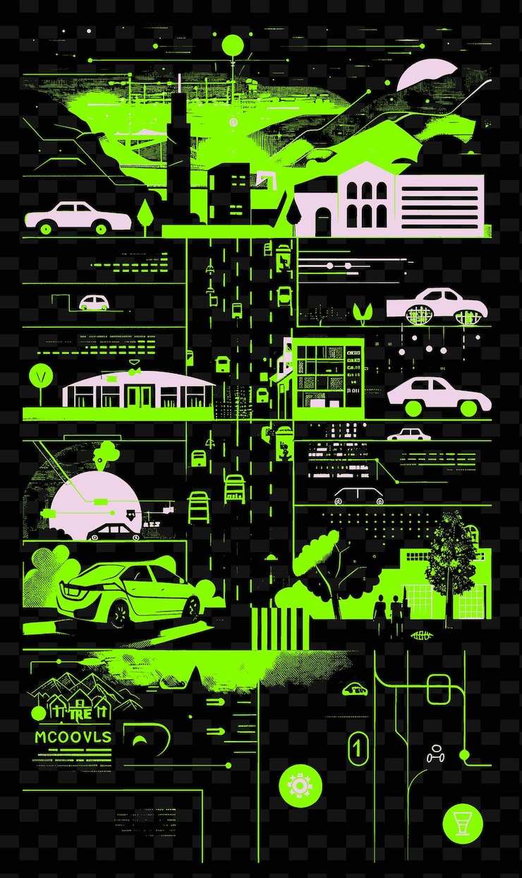 PSD png silicon valley com tech savvy street scene e modern archi ilustração citys scene decoração de arte