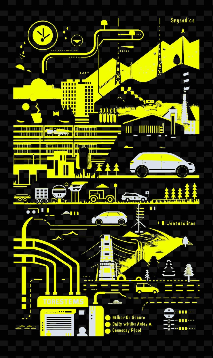 PSD png silicon valley con tech savvy street scene e modern archi illustration citys scene art decor