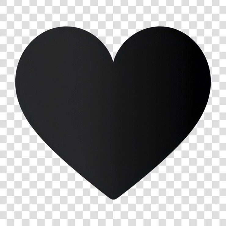 PSD png símbolo de coração forma preta ai gerado imagem por rawpixel