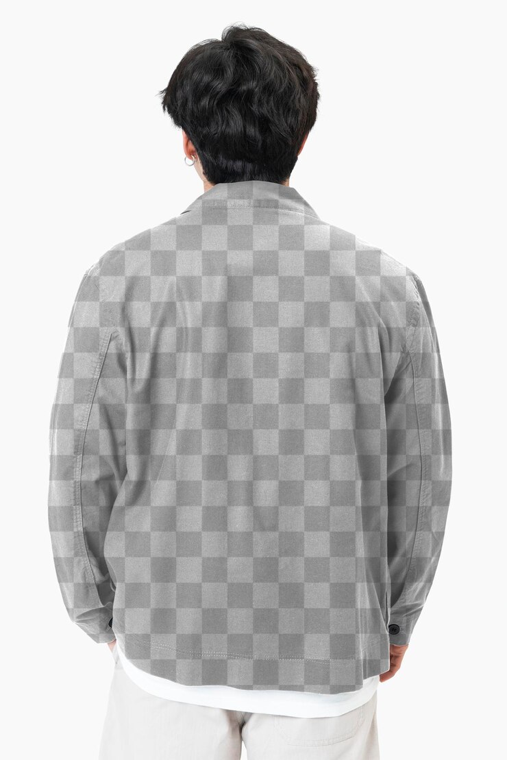 PSD png simple jacket transparent mockup men39s winter apparel shoot rear view