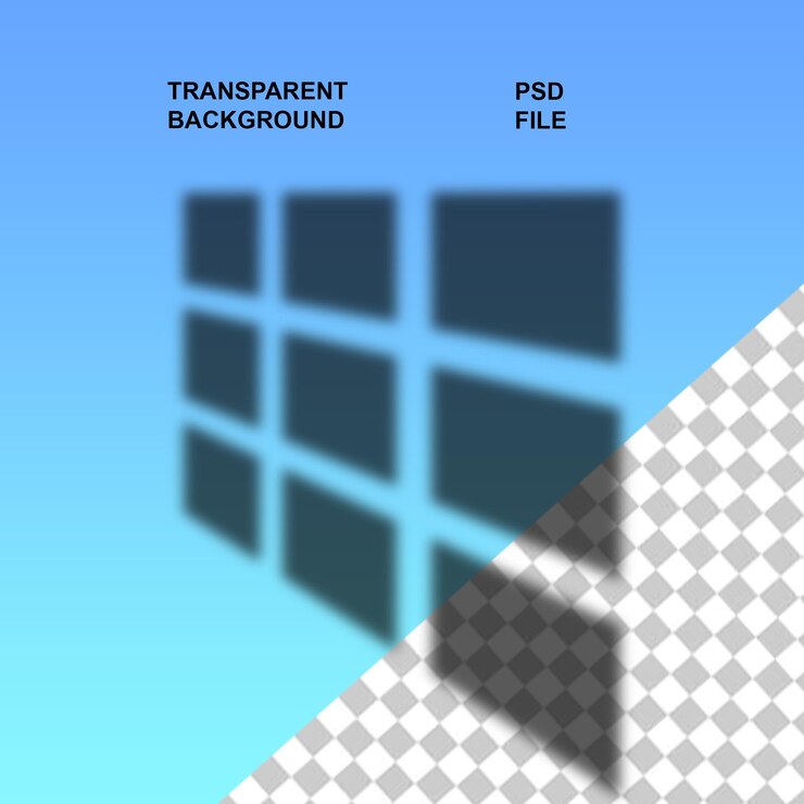PSD png de sombra de ventana con fondo transparente aislado