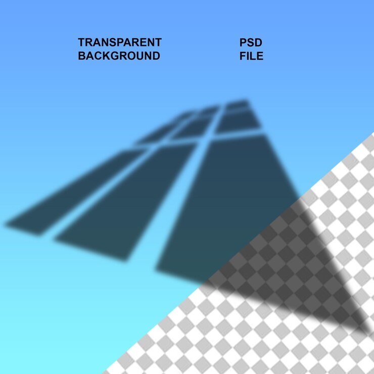 PSD png de sombra de windows con fondo aislado transparente