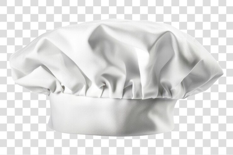 PSD png sombrero de chef blanco con fondo blanco protección xiaolongbao