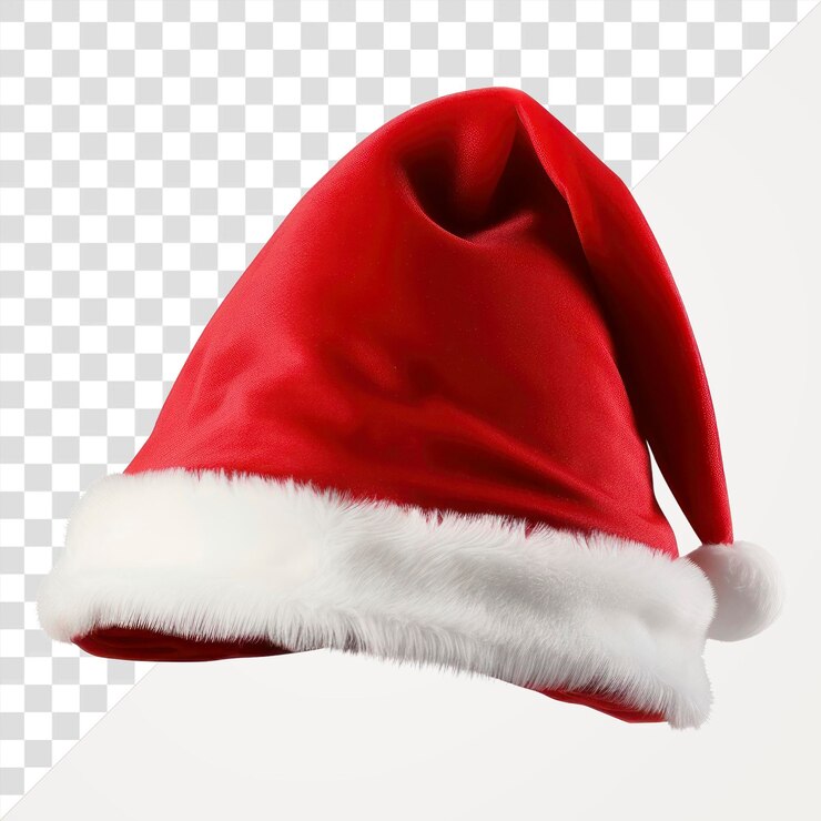 PSD png sombrero de papá noel rojo sudadera blanca de navidad