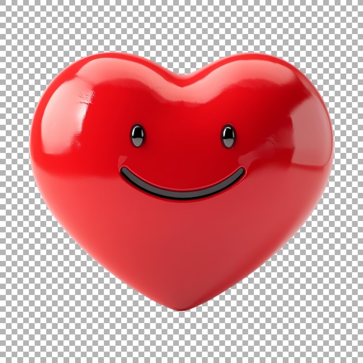 PSD png sonríe corazón de amor en un fondo transparente generado por ai