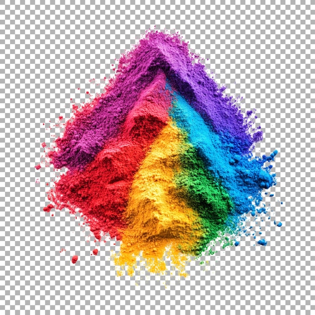 PNG Stack di polvere colorata su sfondo trasparente Ai generato