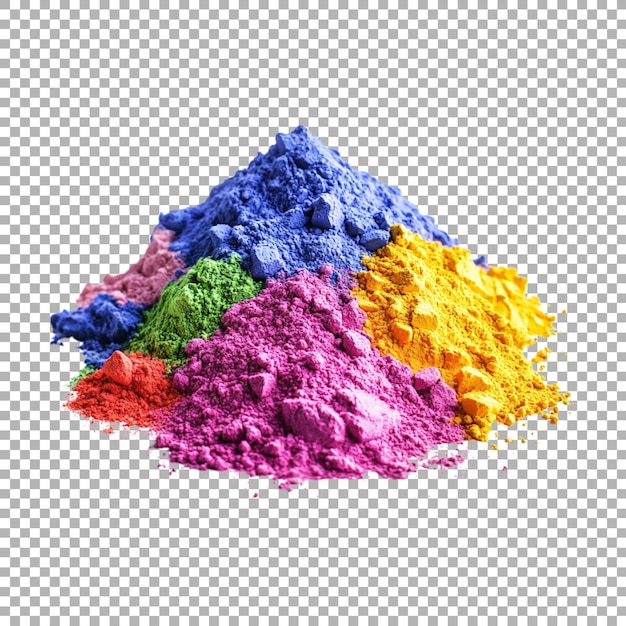PNG-Stapel von farbenfrohem Pulver auf durchsichtigem Hintergrund Ai generiert