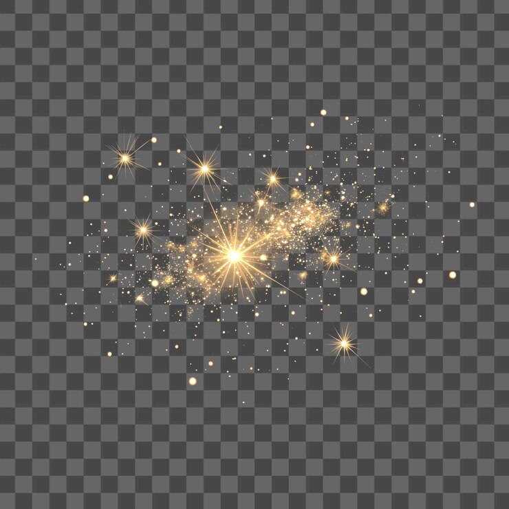 PSD png starburst confetti sfondo stelle notturne