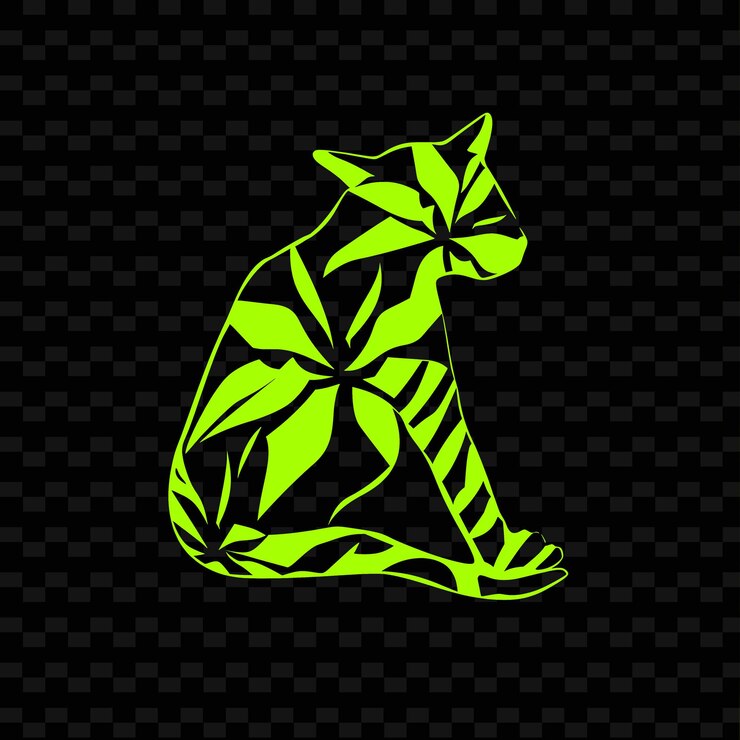 PSD png starfruit con silueta de kinkajou y diseño minimalista con contornos animales y tropicales