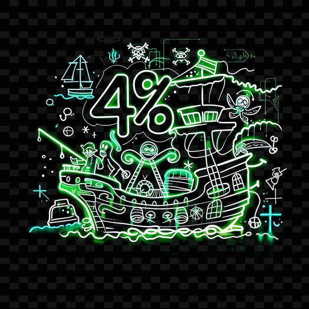 Png Strobe néon clignotant de 45 Texte dans un vert profond avec Neon Pi Idée de décoration unique