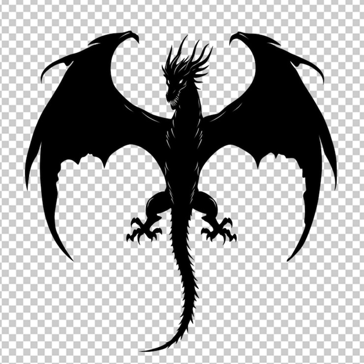 PSD png su sfondo trasparente drago feroce che vola