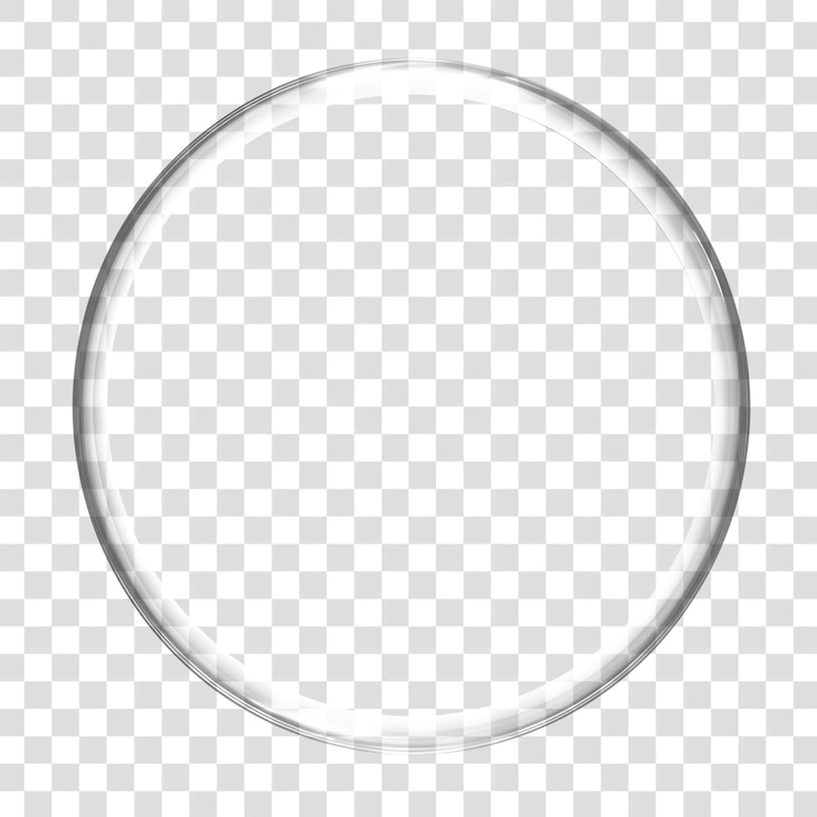 PSD png superposición de círculo de vidrio transparente