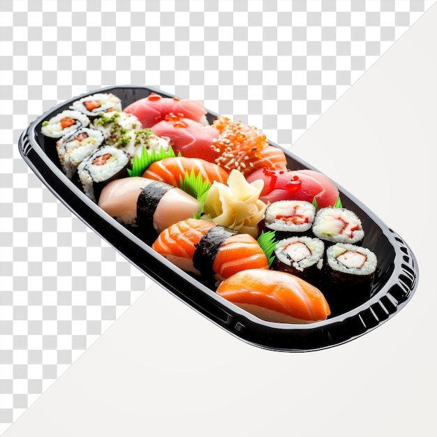 PNG Sushi-Teller mit Geschirr