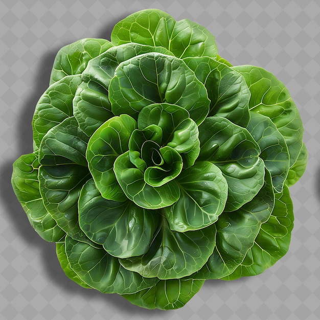 Png tatsoi roseta de verduras crucíferas de cuchara de color verde oscuro sha aislado verduras limpias y frescas