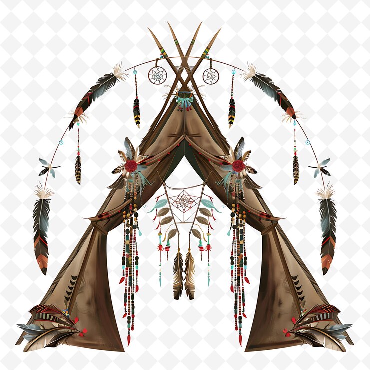 PSD png teepee gate with native american wedding decorations the gat creative abstract art designs