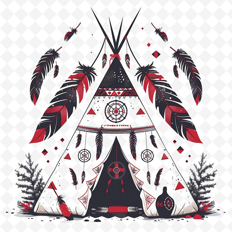 PSD png teepee gate with native american wedding decorations the gat creative abstract art designs