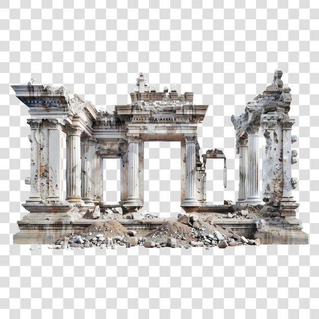 PNG Temple destroyed building architecture pillar column
