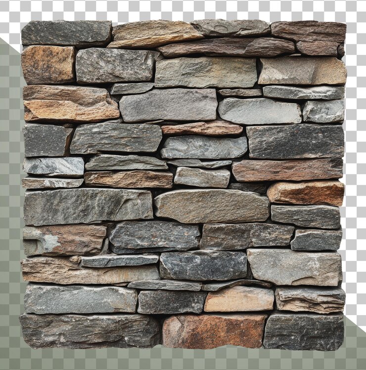 PSD png textura colorida de la pared de piedra natural