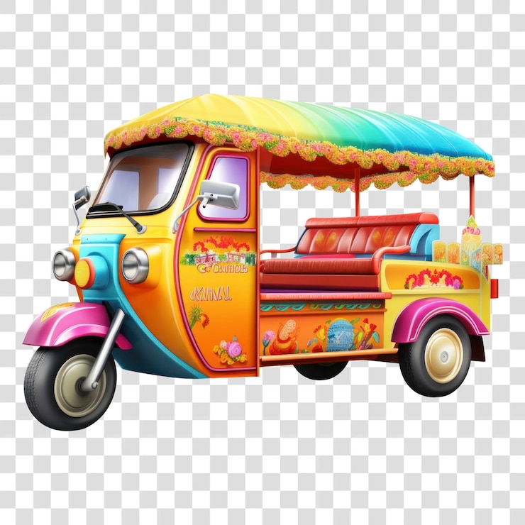 PSD png thai tuk tuk tailandia tricycle para automóviles
