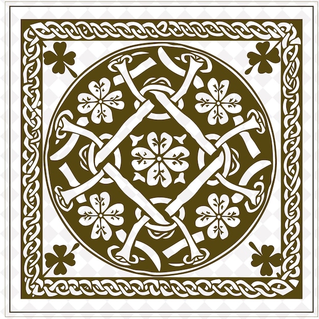 PSD png timbre tribal celtique avec nœuds et triskeles pour les décorations traditionnel cadre unique décoratif