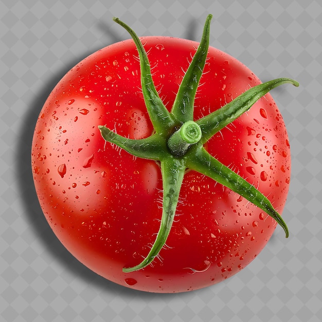 PSD png tomate fruto vegetal forma redonda caracterizada por seu vermelho isolado vegetal limpo e fresco