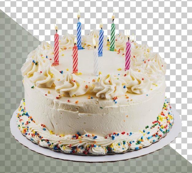 PNG Torta colorata con candele per la celebrazione