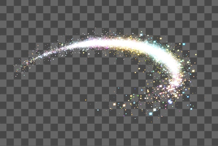 PSD png traccia di luce scintillante spazio notturno luccicante