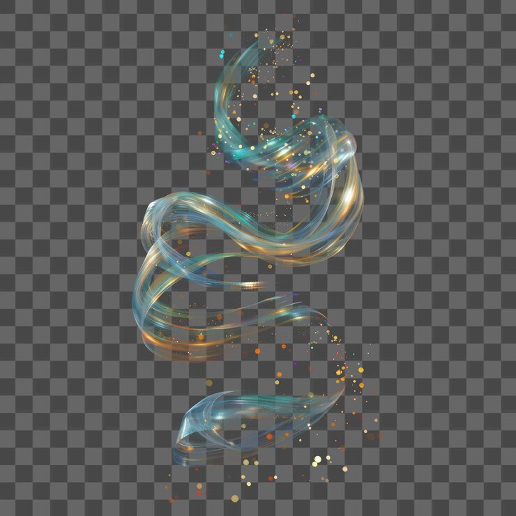 PSD png traccia luminosa colorata e vorticosa