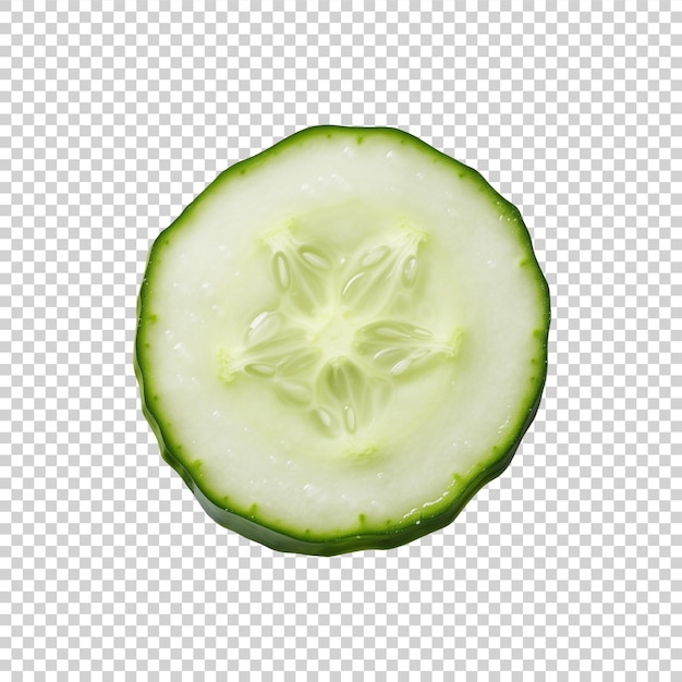 PNG tranche de concombre vert frais sur fond transparent
