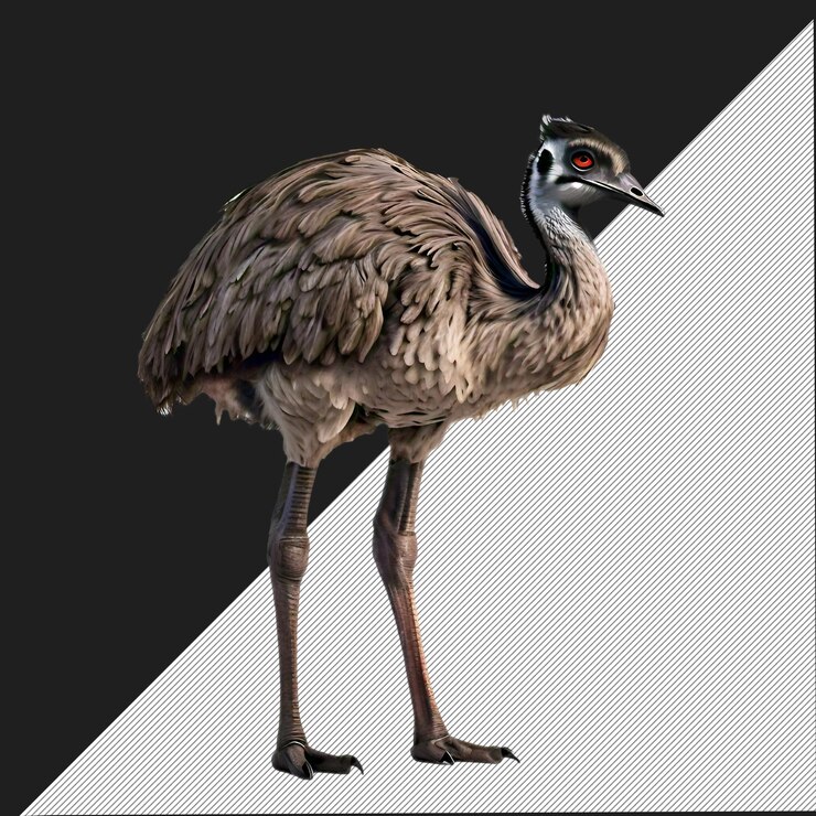 PSD png transparente aislado del pájaro emu