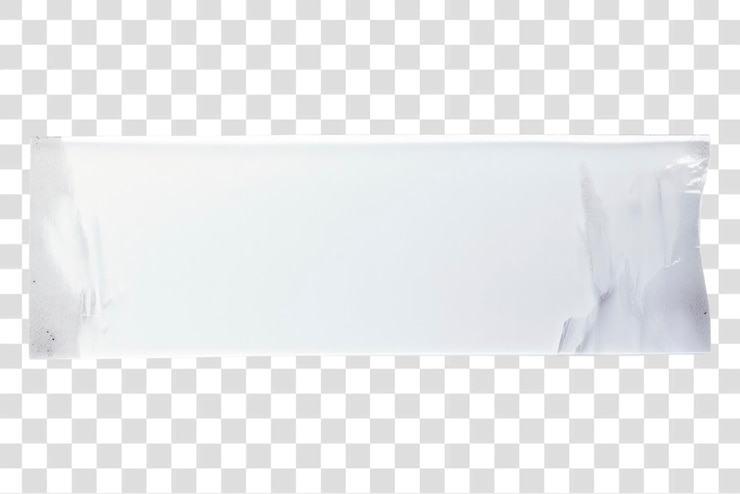 PSD png transparente transparente tira adhesiva de vinilo de papel blanco con fondo blanco